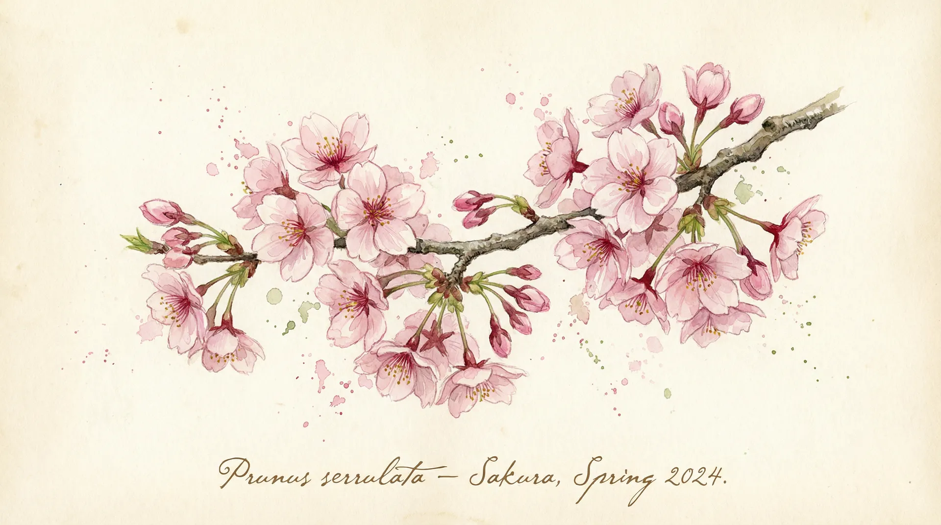 春日樱花水彩画 - 探花